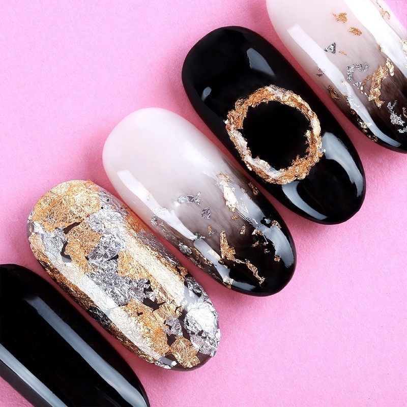 Nail foil gold silver kertas foil hiasan nail art gold flakes nailart nail acc foil