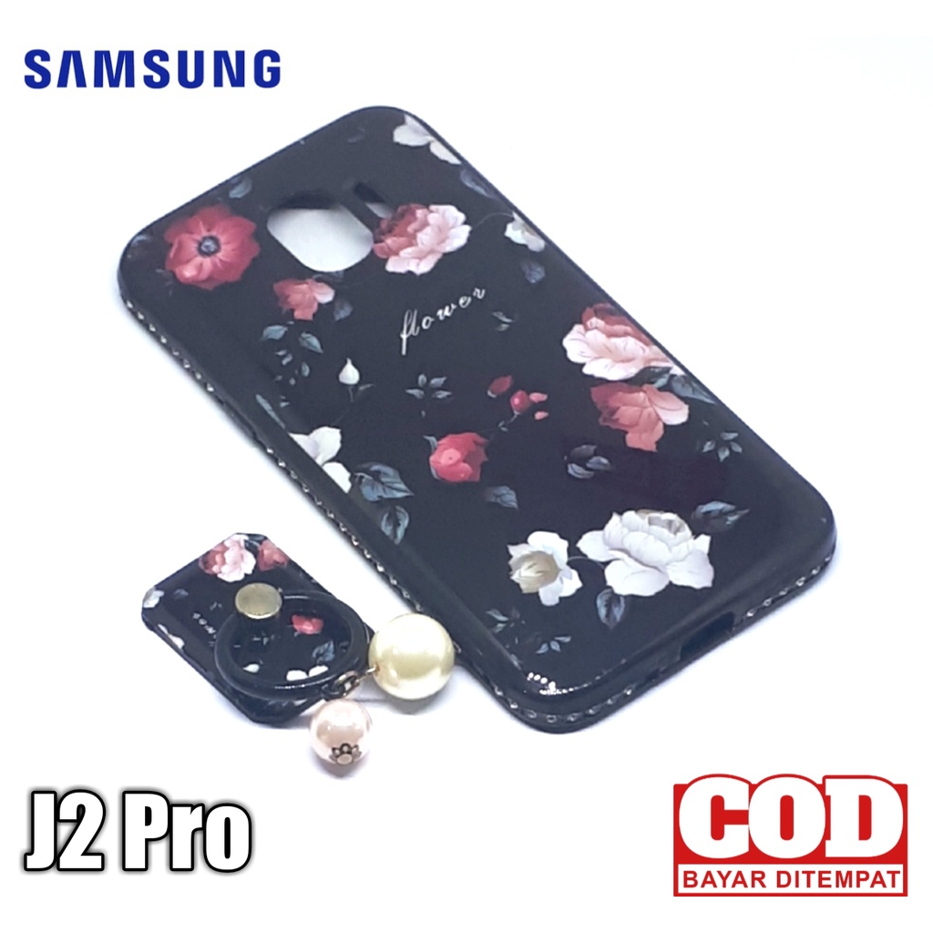 case motif bunga free ringstand cantik samsung j2 pro softcase hp silikon hp cover hp casing hp motif cantik
