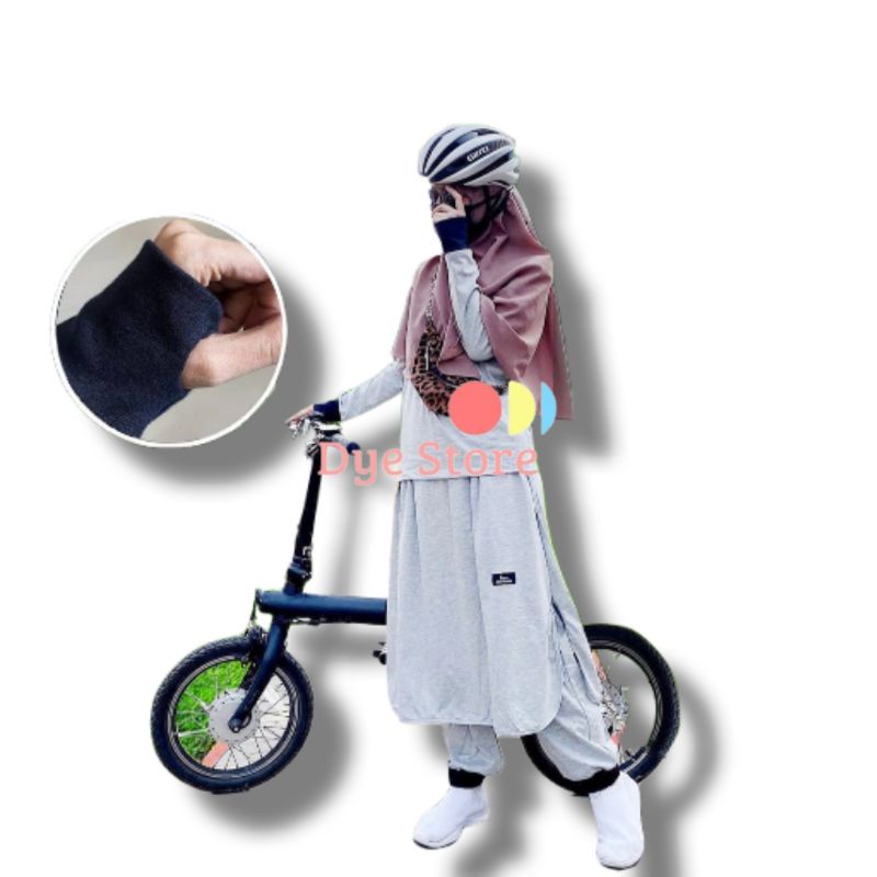 Stelean Training Syari Baju Olahraga Muslimah XL Polos Pakaian Joging Syar'i Tertutup Set Joger Rok
