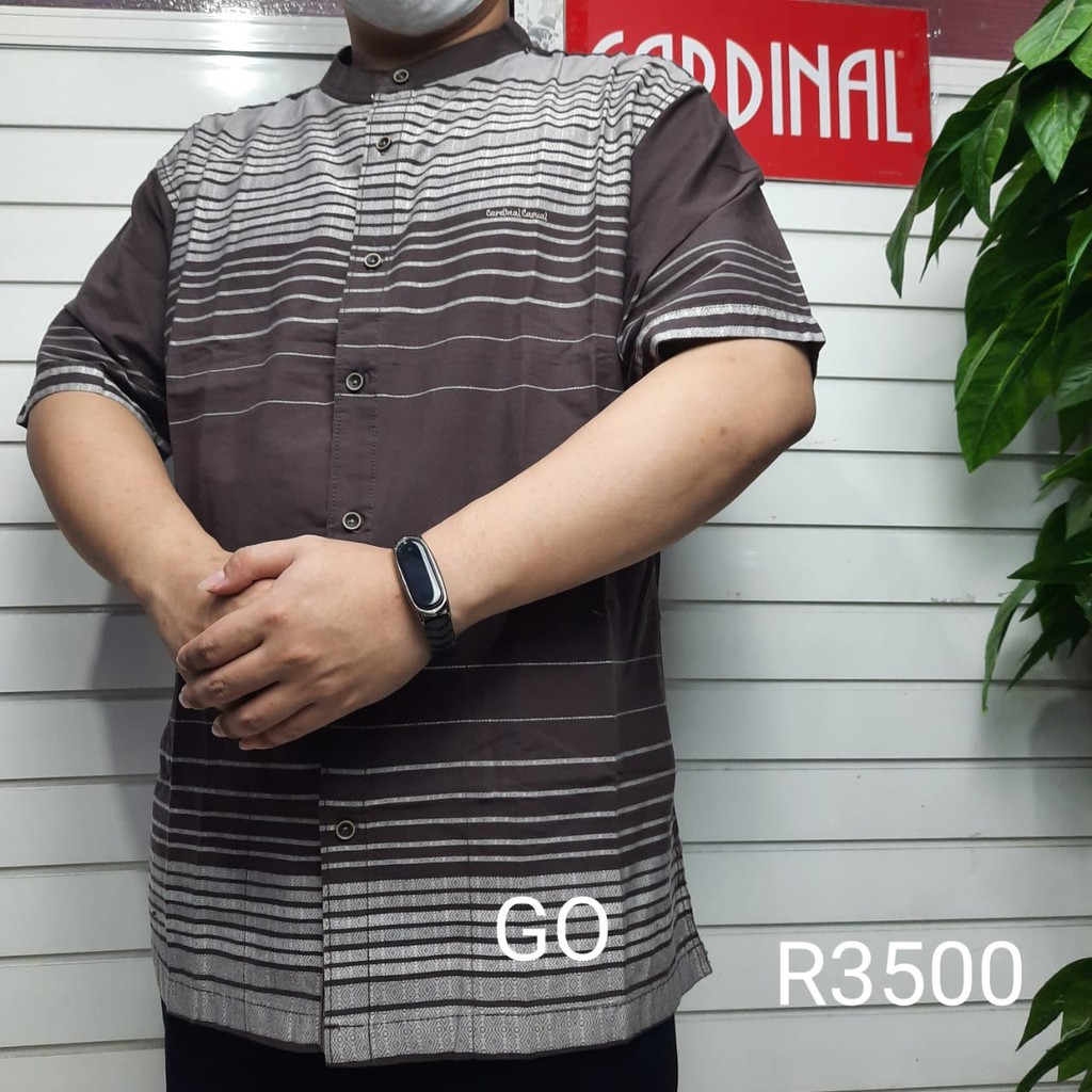 BB BIG SIZE CARDINAL KEMEJA KOKO Taqwa Pakaian Pria Baju Muslim Jumbo Lengan Pendek