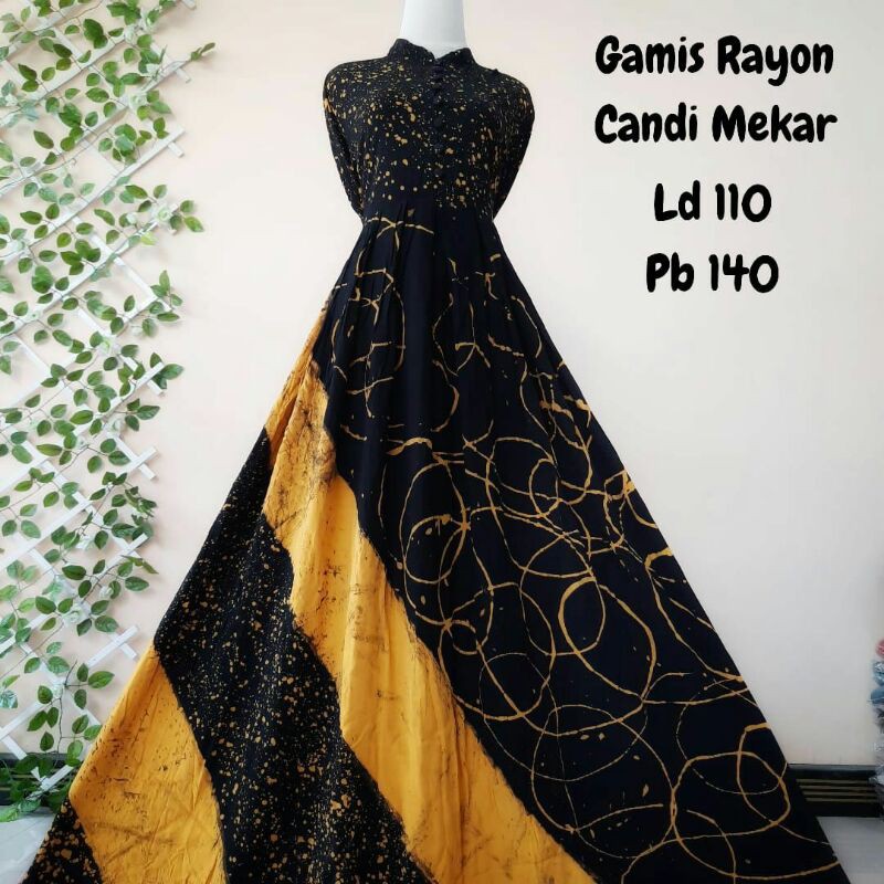 Gamis rayon candi mekarLingkar dada 110cm Panjang badan 140cm
