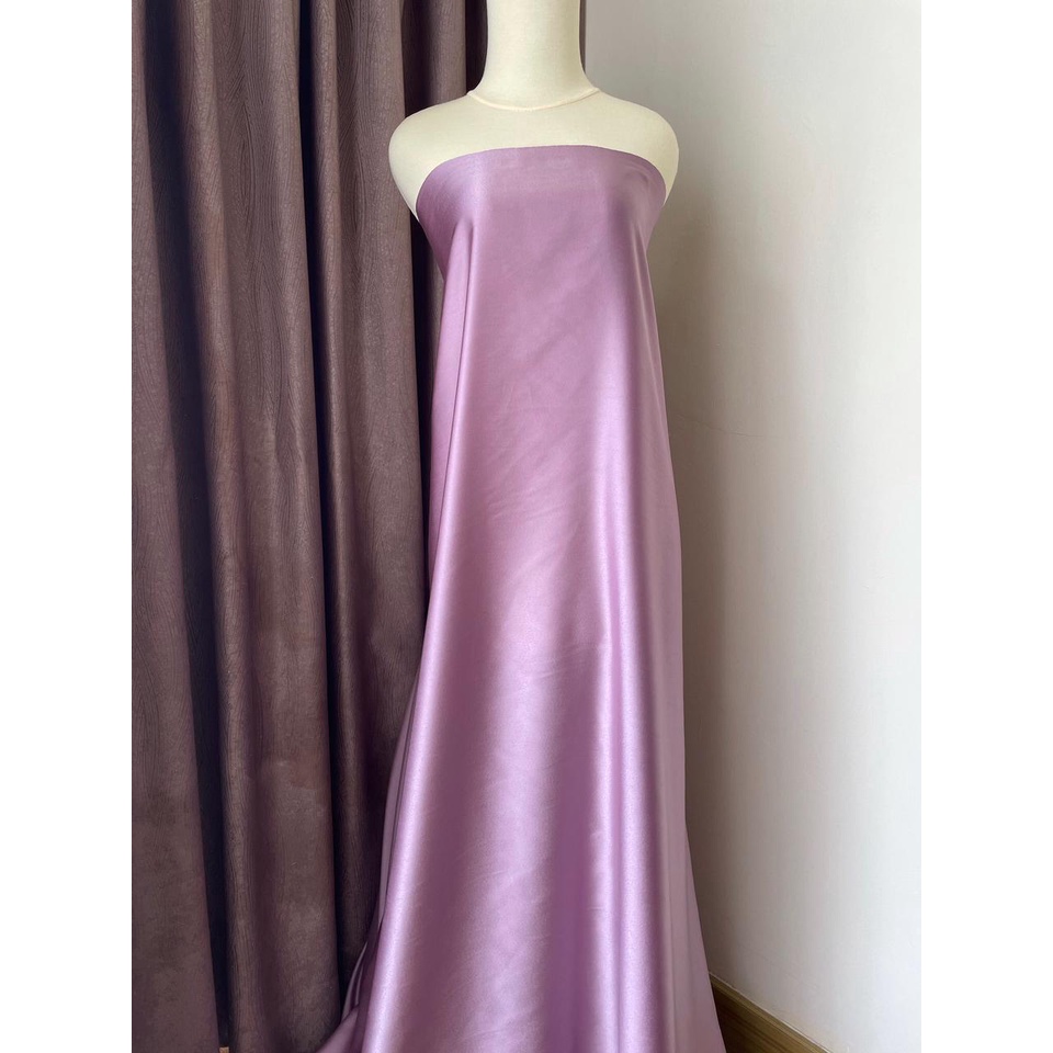 Kain Satin Maxmara Premium Meteran Warna Ungu Lilac