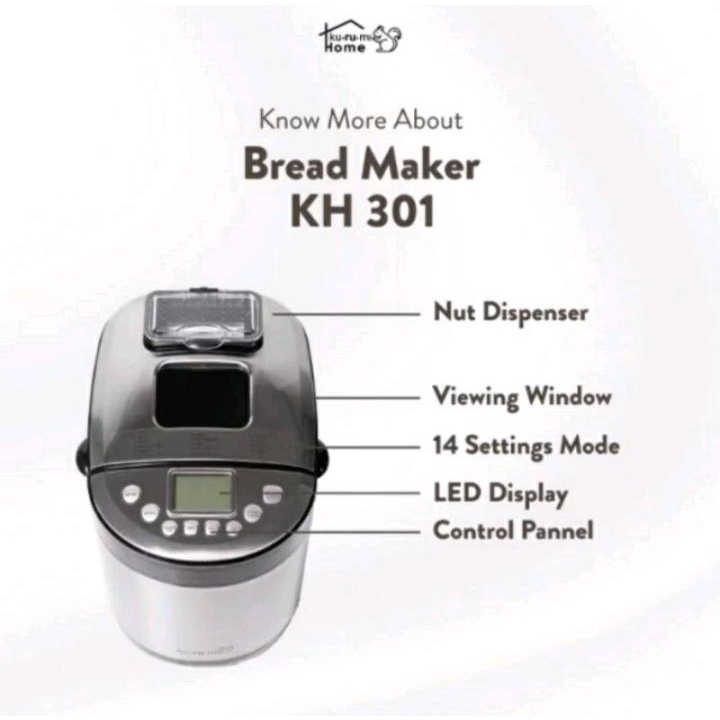 KURUMI BREAD MAKER KH301 / MESIN PEMBUAT ROTI