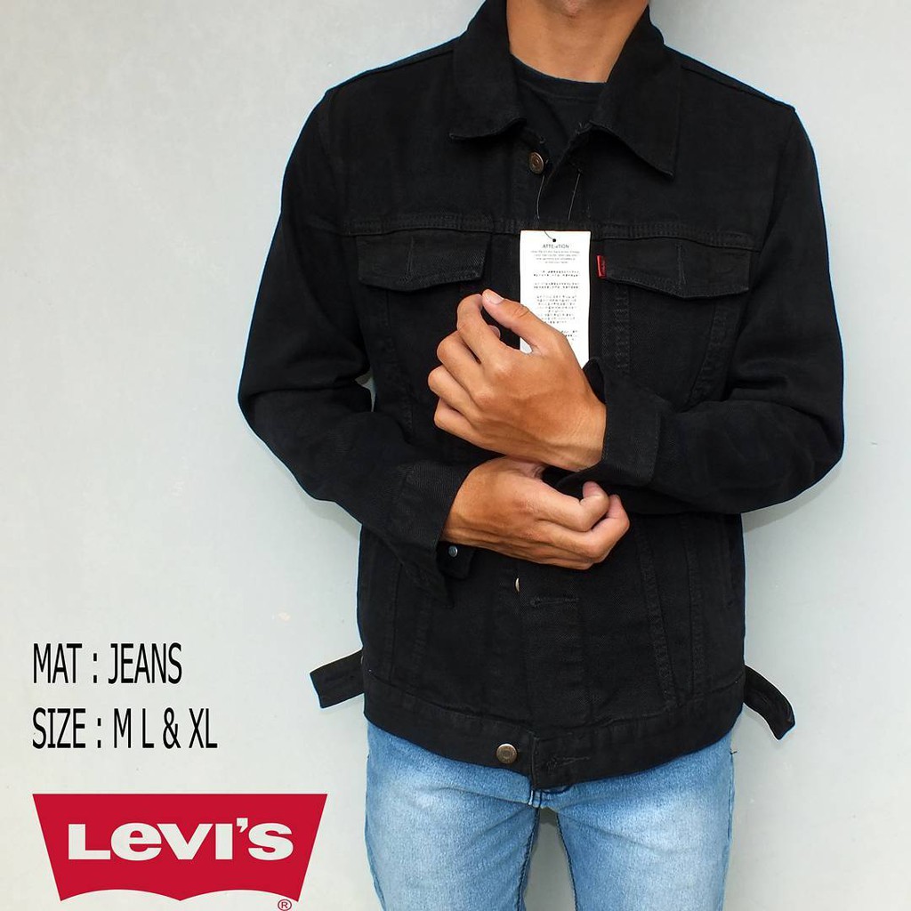 JAKET JEANS LEVIS PRIA - HITAM