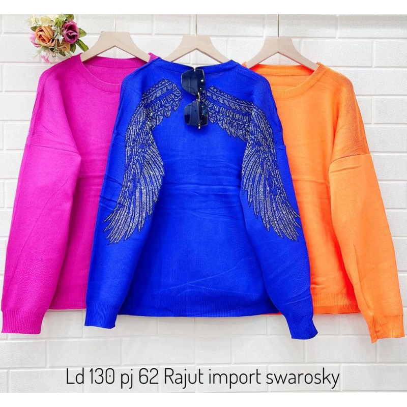 Sweater rajut sayap import