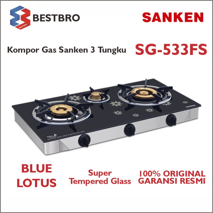 PROMO SANKEN SG-533FS KOMPOR GAS 3 TUNGKU JBDTK