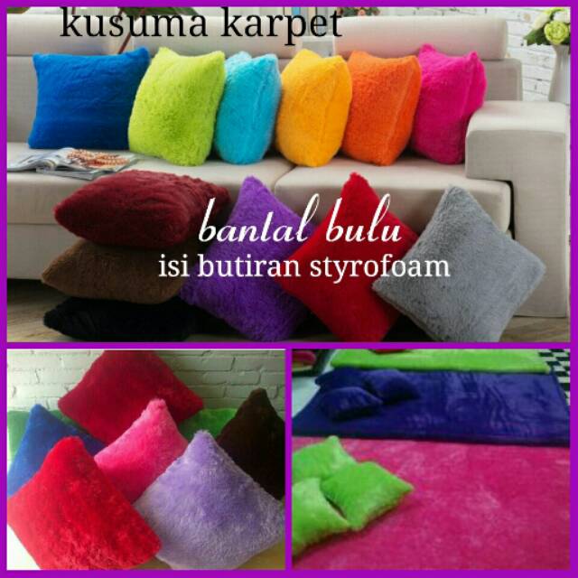 Bantal bulu Isi Butiran Styrofoam Ukuran 40x40 CM