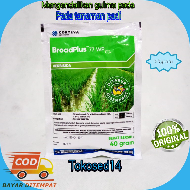 Herbisida selektif broad plus ally plus 77wp racun gulma broadplus bro plus  brod plus eli plus bro