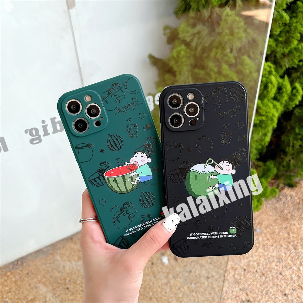 Soft Case Motif Crayon Shin-chan Untuk iPhone 11 Pro Max 13mini 12mini 14 / 13 / 12 / X Xs Max Xr 7plus 8plus 6 6s 7 8