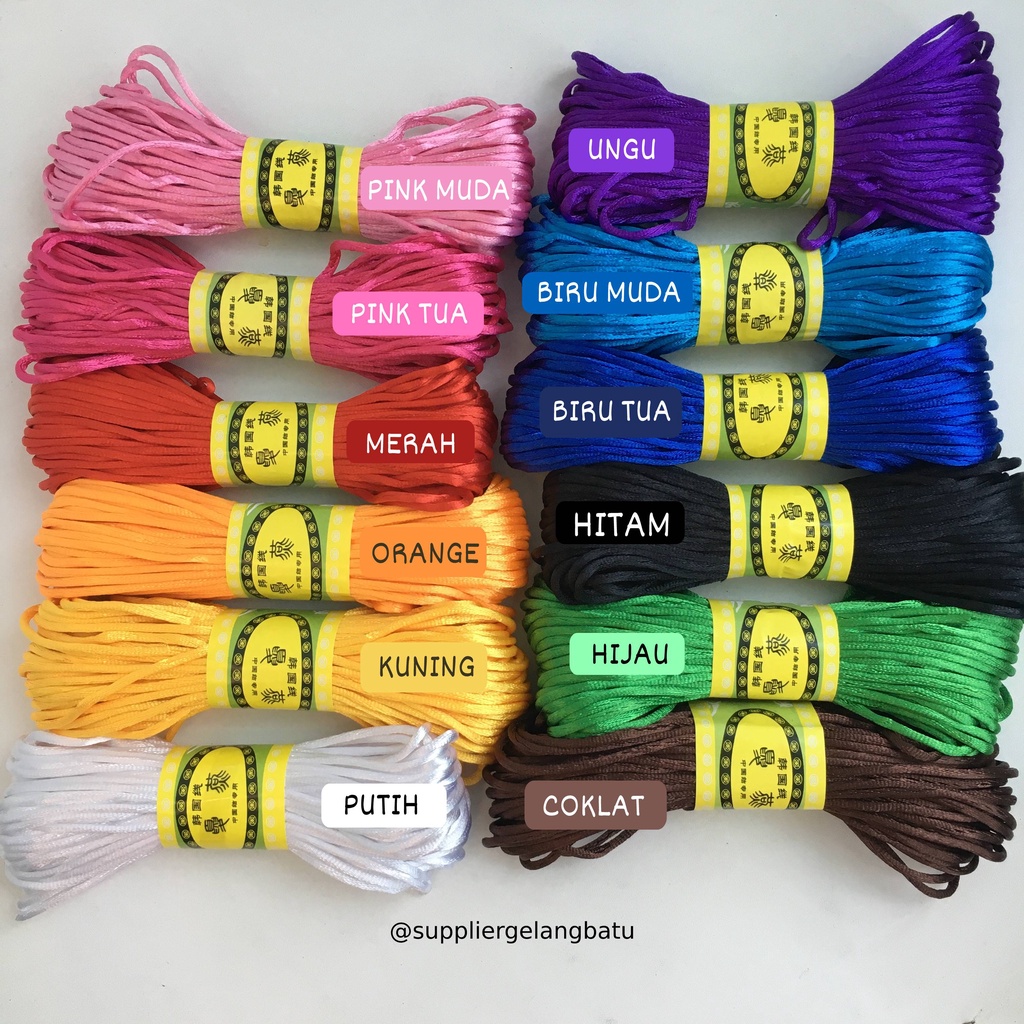 Tali SATIN CHINA 2mm harga per roll 20 meter