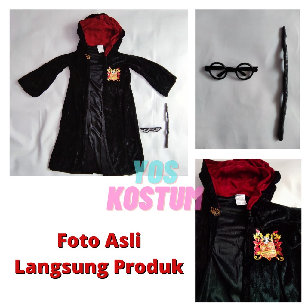 Jubah Harry Potter Anak Kostum Cosplay Halloween Impor Karnaval