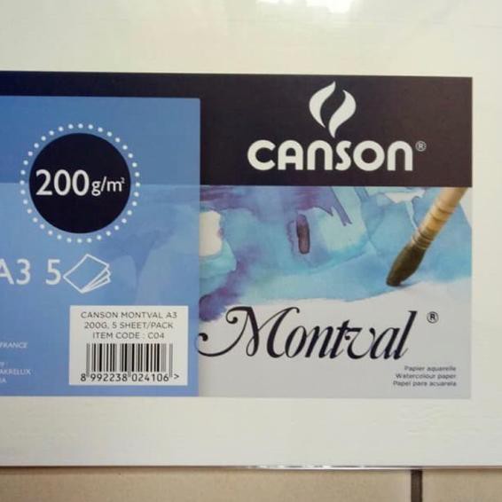 

V0ЭU Canson Montval A3 for Watercolour 200gsm 5sht •Terkini
