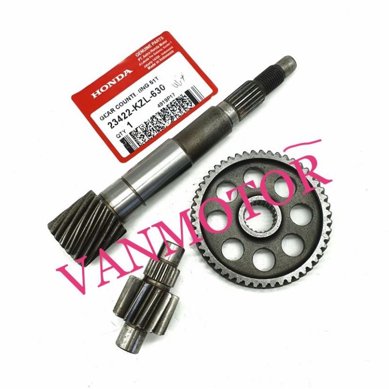 PAKET GIGI GEAR RATIO GIR RASIO BEAT Fi VARIO 110 Fi HONDA KZL ORI 1set 3pc AS PULLY GIR BESAR GIR KECIL