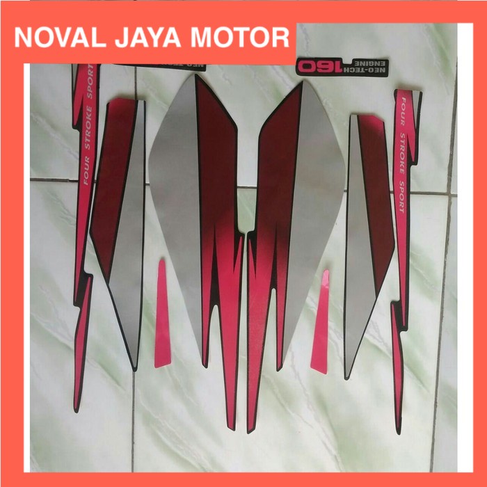 stiker striping honda gl pro 95 - Merah - Hijau