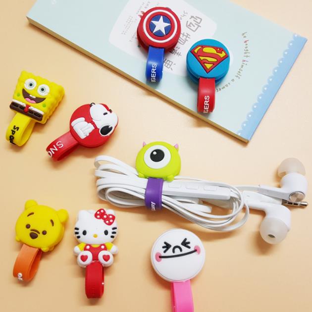 Penjepit Kabel Cord Holder Klip Ikat Cable Tie Pengikat Serbaguna Penggulung Karakter Kartun Lucu Anak Kabel Data Charger Headset Android iPhone Samsung