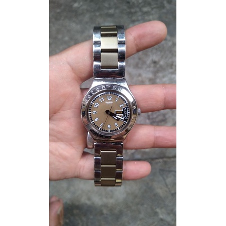 jam tangan swatch irony military style second original