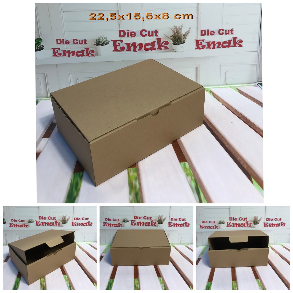 

kardus uk 22,5x15,5x8.cm kotak box karton Die Cut