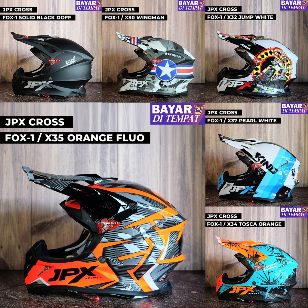 HELM JPX CROSS MOTIF TERBARU ORIGINAL HELM JPX FULLFACE HELM MOTOCROSS OFFROAD TRAIL HELM - FREE TAS