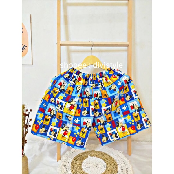 CELANA KOLOR | CELANA SANTAI | CELANA MURAH | GROSIR CELANA PENDEK BOXER PRIA / WANITA DEWASA-Mickey kotak