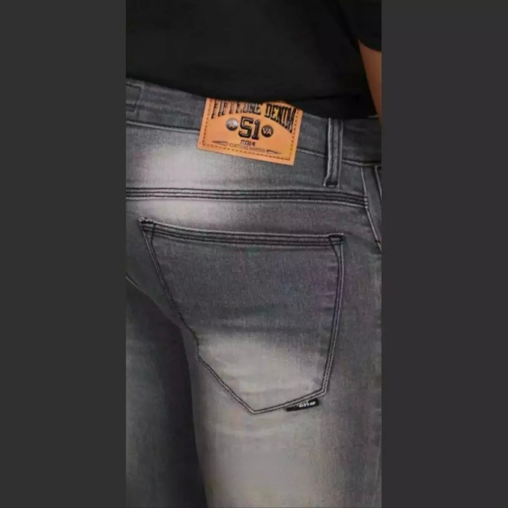 Celana Jeans Hitam Pekat / Celana Jeans Pria / Celana Jeans Slimfit Ngaret / Celana Jeans Hitam Nomi