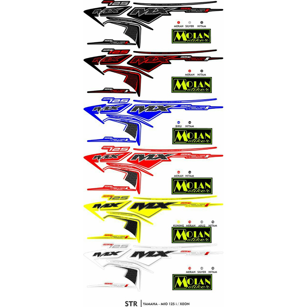 sticker Striping Variasi Thailand Thailook Xeon Rc (mio 125 mx) f1675