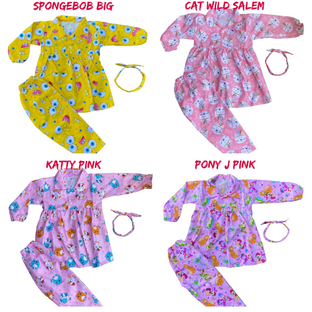 SETELAN DRESS ANAK PANJANG/ TUNIK ANAK / ONE SET ANAK  2 - 6 TAHUN FREE BANDANA