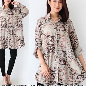 SELLER  BAJU KEMEJA ATASAN WANITA JUMBO BIGSIZE LD 130cm XXL XXXL A509 KOREAN STYLE KATUN OVERSIZE L