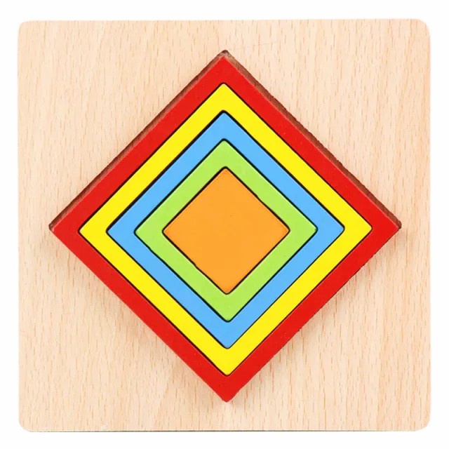 MAIN PUZZLE KAYU GEOMETRI 3D - Mainan Edukasi Montessori Anak