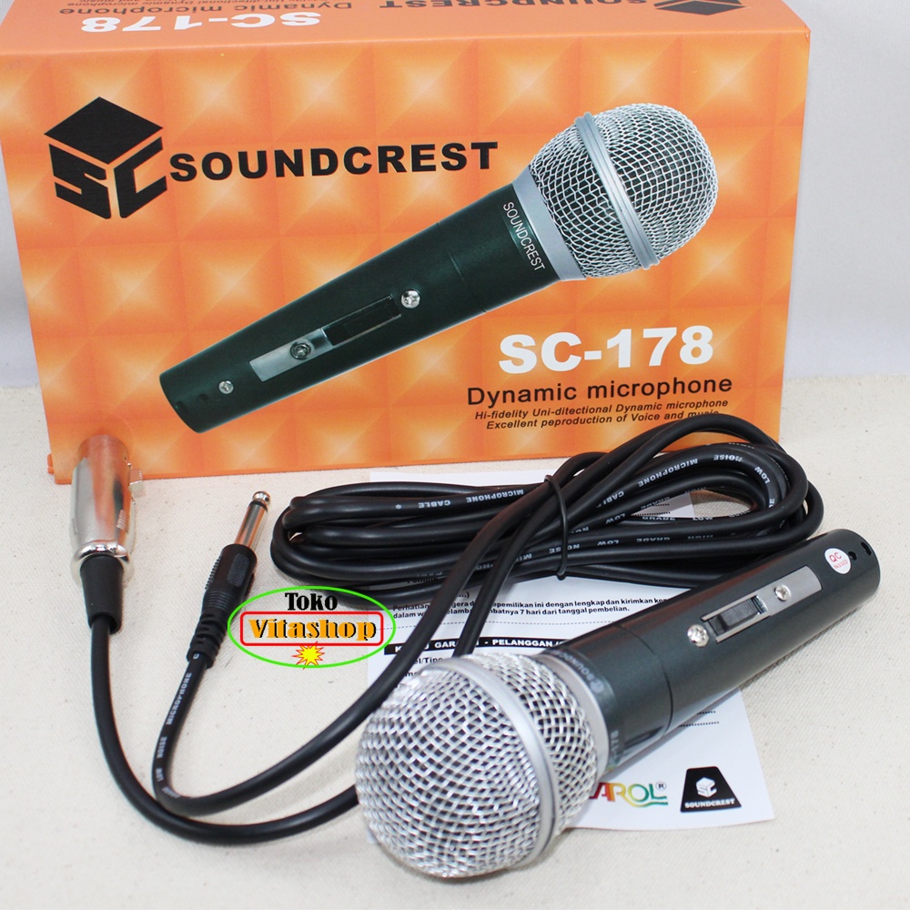 MIC KABEL SOUNDCREST SC-178 MICROPHONE DYNAMIK MIKROFON KARAOKE MIK