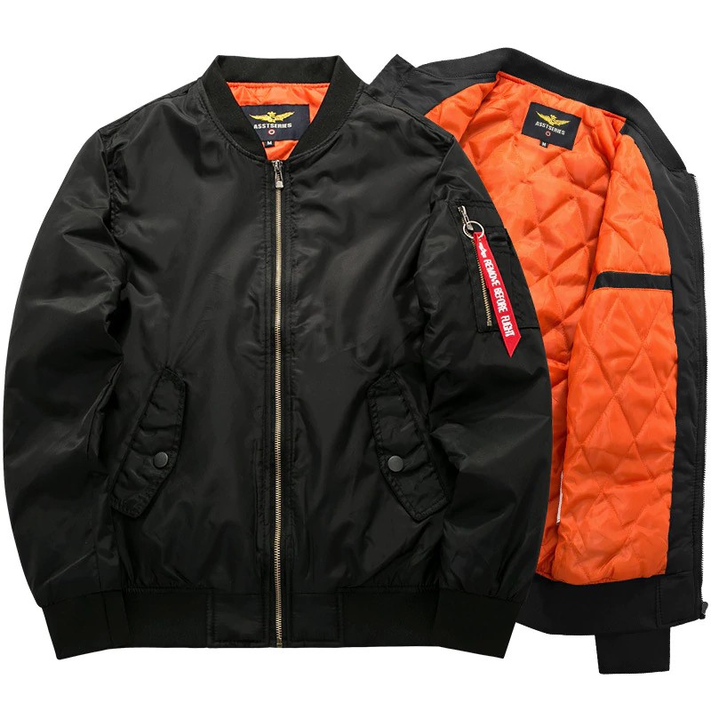 GROSIR Spring& Autumn Men Bomber Flight Pilot Jacket Men Ma-1 Flight Jacket Pilot Air Force Male