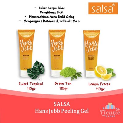 [BPOM] Salsa Hans Jebb Gel Skin Cleanser Perontok Daki | Green Tea Lemon Breeze Sweet Tropical 110Gr