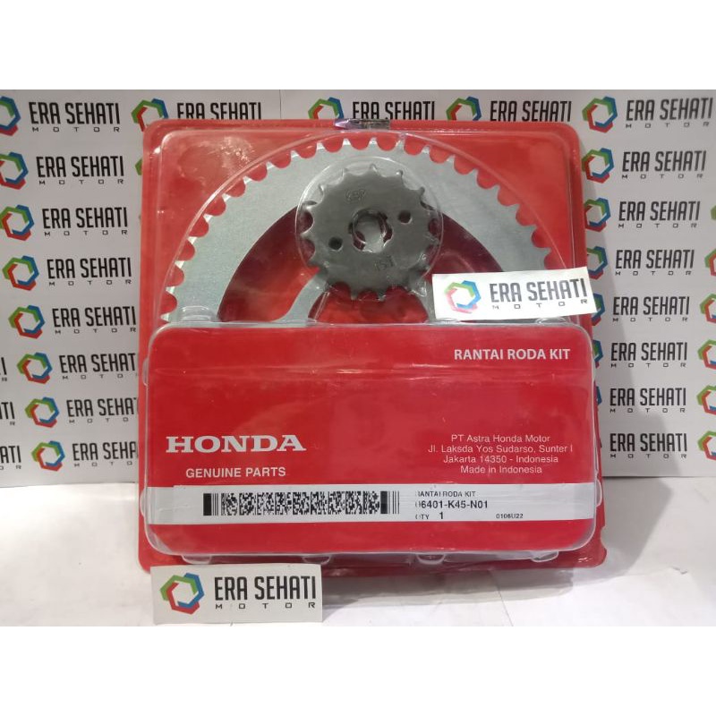 LE GEAR SET + RANTAI AHM RANTAI RODA KIT (DRIVE CHAIN KIT) CB 150R CBR 150 NEW LED (K45)