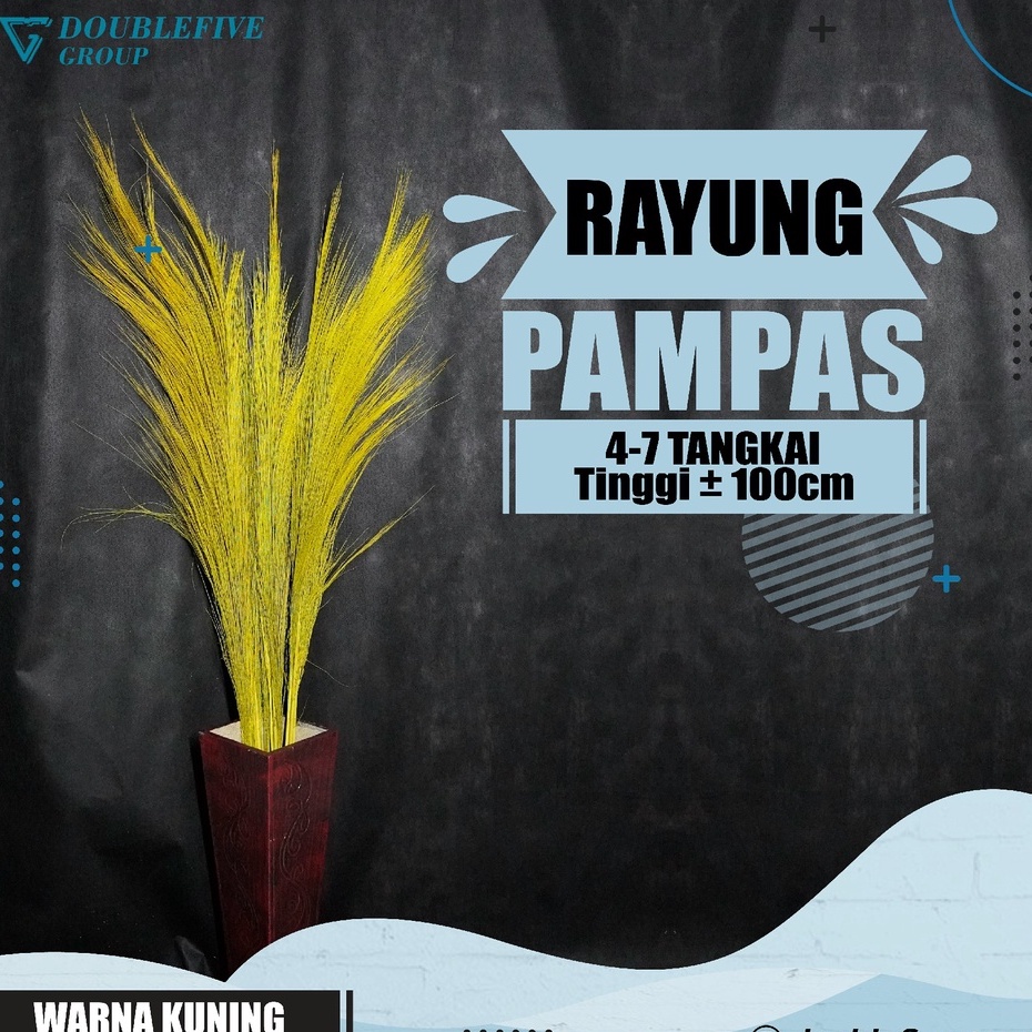 Rayung Home Decor Rayung Kering Panjang Rayung Natural Rayung Rustic Dekorasi Rayung Pampas - KUNING