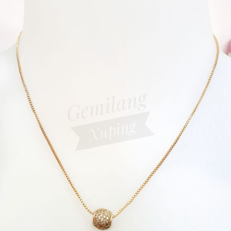 Kalung Fashion Rhodium bola Zircon K02042