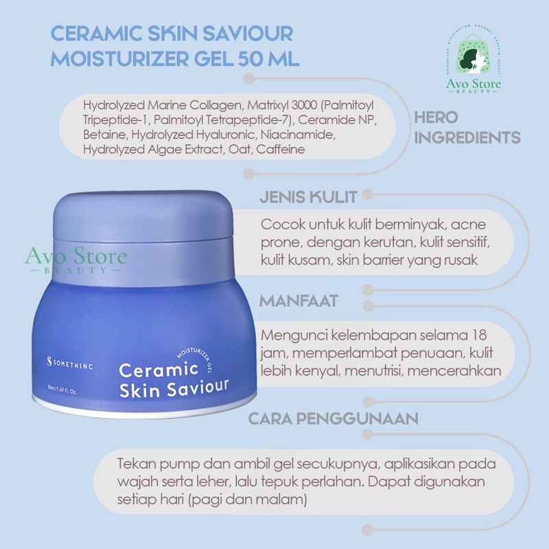 SOMETHINC Ceramic Skin Saviour Moisturizer Gel 50ml/25ml