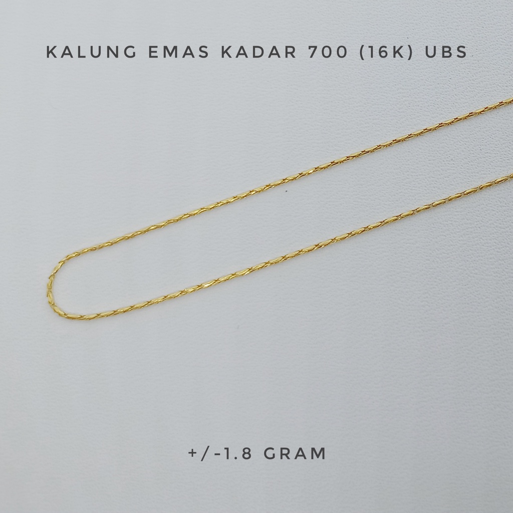 Kalung Emas Kadar 700 (16K) UBS Berat +/- 1.8 gram