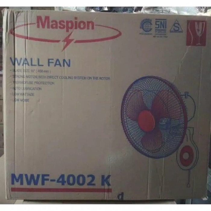 Kipas Angin Dinding  MASPION  16 inch MWF 4002K / MW4002 wall fan 16&quot; 4002 K  .