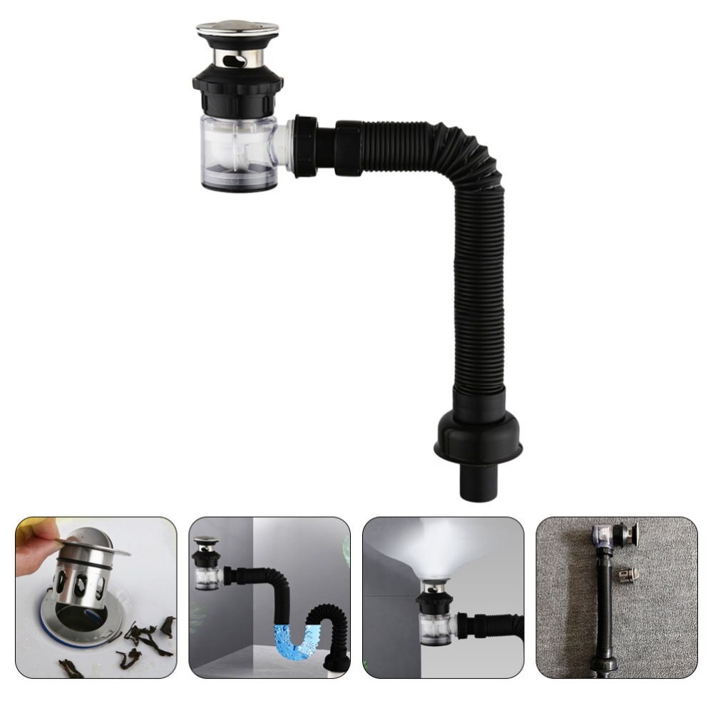 Bisa COD Saringan Lubang Bak Cuci Piring Sink Strainer Filter Anti Bau with Pipe - LOWESW DS380