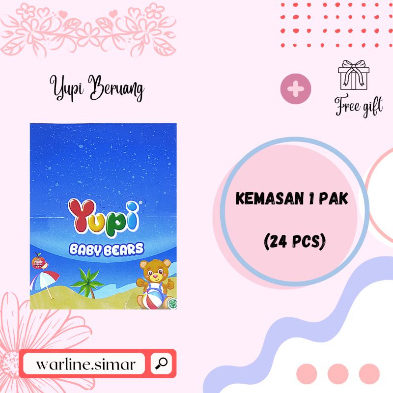 

Permen Yupi Beruang Sachet 8gr x 24pcs Cemilan Anak - Anak Yupi Box Baby Bear