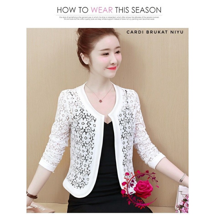 WSE390 - Cardigan Brukat Niyu Brukat Gliter Mengkilap Blazer Outer Import All Size PREMIUM QUALITY