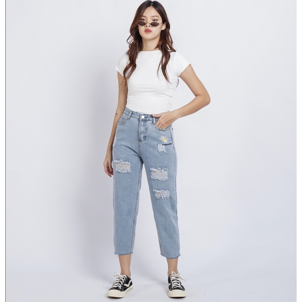 AVANCEID (S-XXL) CELANA JEANS PANJANG HIGH WAIST BAGGY JEANS KULOT 8099