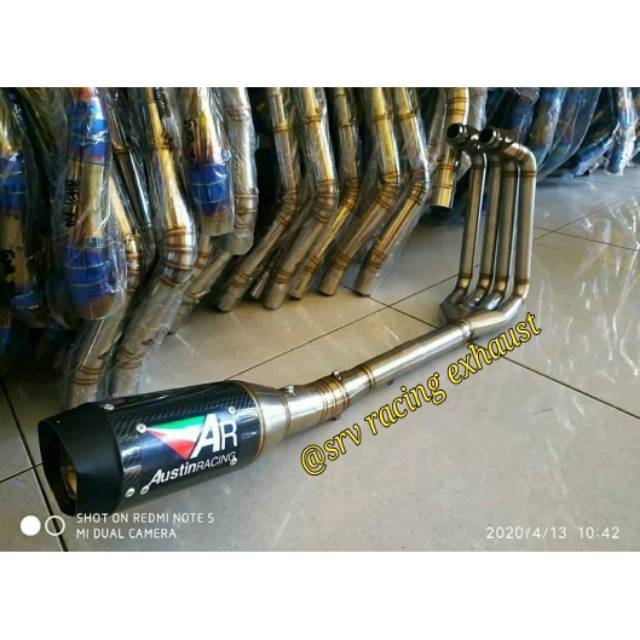 Knalpot racing AR AUSTIN header 4 cabang model 4 silinder ninja 250/fi ninja z CBR 250 RR  R25
