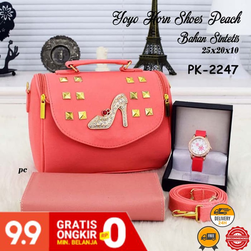 Dompet Pendek Wanita Lipat Tiga Bahan Kulit Imitasi Motif Payung dengan Slot Koin/Kartu (kaitlyn.id)