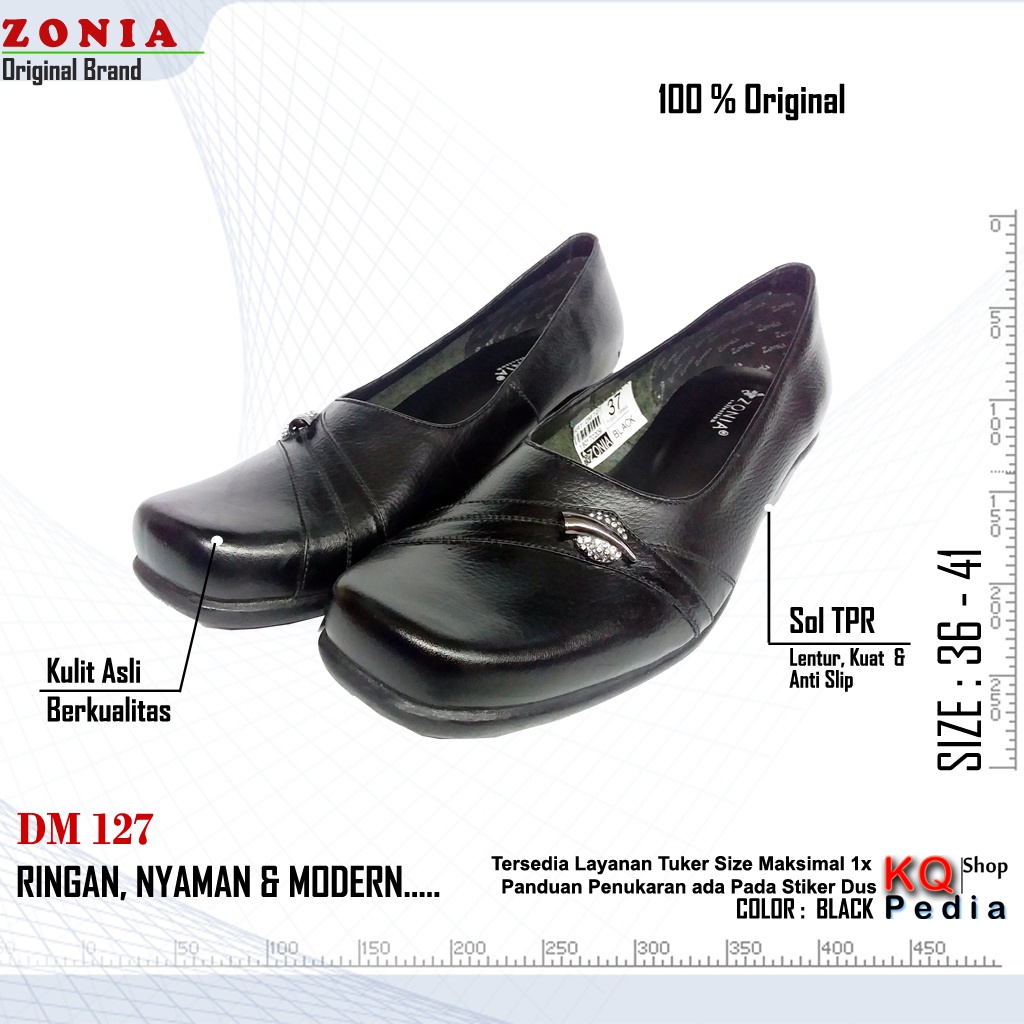 Sepatu Pantofel Kantor Kulit Wanita ZONIA DM127