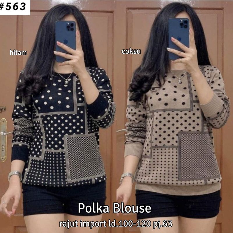 POLKA BLOUSE RAJUT IMPORT BY BUTIK ALVARO