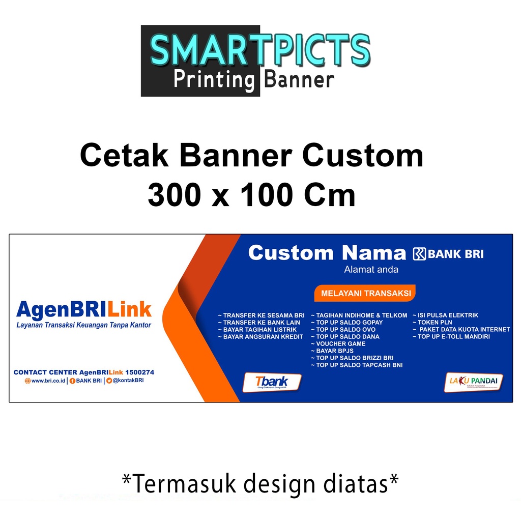 Jual Cetak Banner Spanduk Custom Cmx Cm Konter Pulsa Brilink Shopee Indonesia