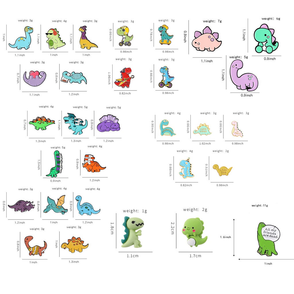 44 Gaya Bros Pin Desain Kartun Dinosaurus Untuk Aksesoris Pakaian