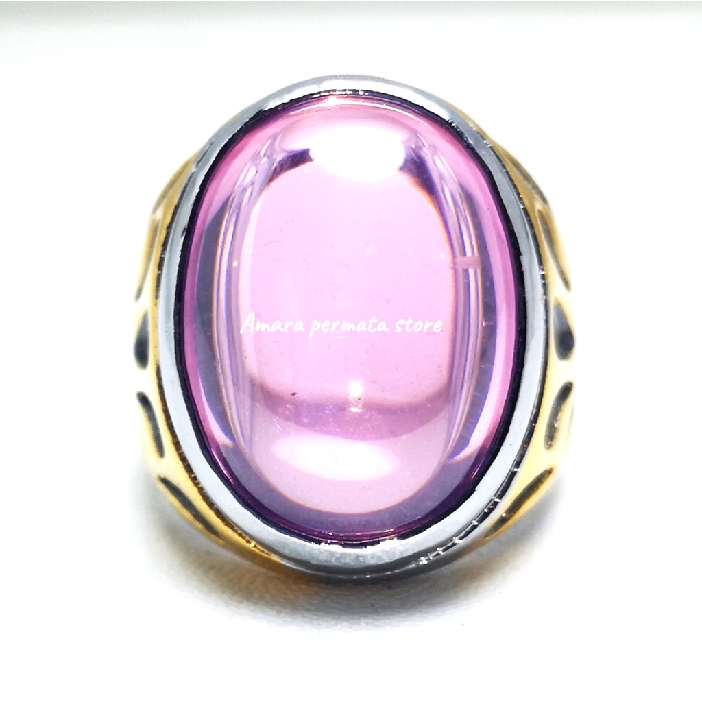 CINCIN BATU AKIK PERMATA PINK ROSE SIAM BANGKOK SUPER CLEAN