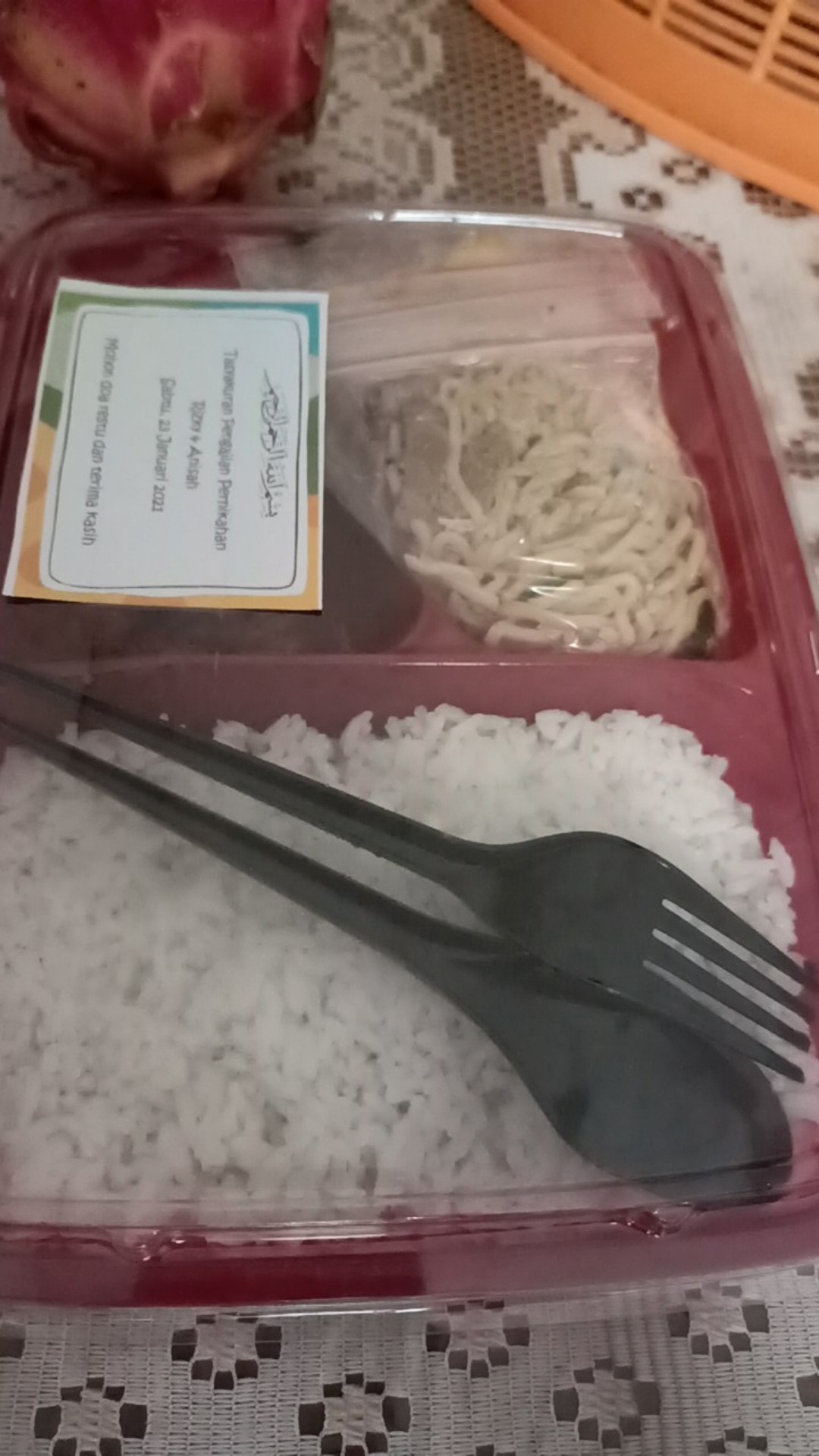 Mika Box Bento 4 Skat - Kotak Makan Tray - Merah - Isi 50 Pcs