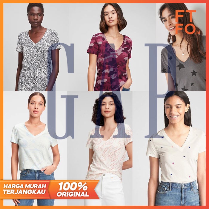 KAOS SANTAI LENGAN PENDEK WANITA KATUN STRETCH ADEM GAP ORI BRANDED